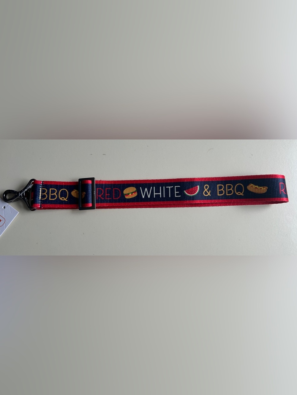 LUG PATRIOTIC 1.5” WEBBED STRAP RED WHITE & BBQ NWT